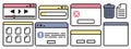 Retro interface windows with pixel frame ui Royalty Free Stock Photo