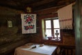 Retro interior of the dwelling of the Ukrainian peasant