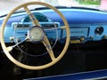 Retro interior of USSR vintage car Volga manufactured in 1956