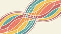 Retro Intersecting Wavy Lines Abstract Pattern, vector design Generative AI Royalty Free Stock Photo