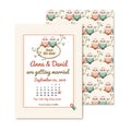 Retro invitations with the couple wedding cute