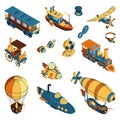 Retro Icons In Steampunk Style