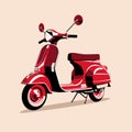 Retro italian scooter, vector illustration in cartoon style