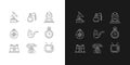 Retro items linear icons set for dark and light mode Royalty Free Stock Photo