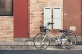 retro japan bicycle parking urban city landscape