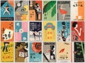 Retro Japanese matchbox label collage