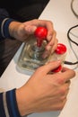 Retro joystick at Games Week 2014 in Milan, Italy