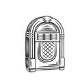 Retro jukebox monochrome icon