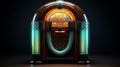 A retro jukebox that plays recordings of historic business speeches and landmark financial news