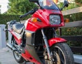 Retro Kawasaki GPZ Motorcycle photographed outdoors. Legendary bike from movie Top Gun.