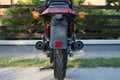 Retro Kawasaki GPZ Motorcycle photographed outdoors. Legendary bike from movie Top Gun.