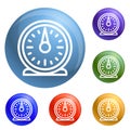 Retro kitchen timer icons set vector Royalty Free Stock Photo