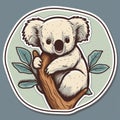 Retro Koala Bear Sticker: Vintage Style Illustration For Contest Winners