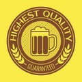 Retro label for beer or brew. Vector illustration.