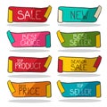 Retro Labels Set. Vector Business Stickers Royalty Free Stock Photo