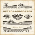 Retro landscapes set