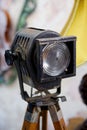 Retro lantern from an old movie studio. Royalty Free Stock Photo