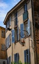 Retro lantern on wall of old building, Antibes, France Royalty Free Stock Photo