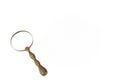 Retro Large Magnifying Glass With Copper Handle Isolated