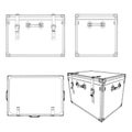 Retro Leather Chest Box Vector. A vector illustration Of A Vintage Trunk.