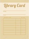Retro Library Card Receipt Royalty Free Stock Photo