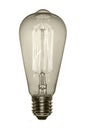 Retro light bulb, Edison style. Isolated object on a white background. Black and white image