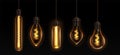 Retro light bulb lamp. Vintage edison filament Royalty Free Stock Photo