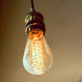 Retro light lamp decor glowing Royalty Free Stock Photo