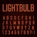 Retro Lightbulb Alphabet Vector Font Royalty Free Stock Photo