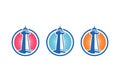 Retro Lighthouse Logo Design Set - Vector