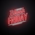 Black Friday Sale background. Neon sign. Vector illustration. Royalty Free Stock Photo