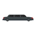 Retro limousine icon, flat style