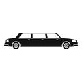 Retro limousine icon, simple style