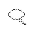 Retro line cloud think on white background. Isolated vector illustration. Abstract cloud think