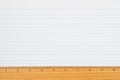 Retro lined school paper with a ruler background