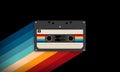 Retro musiccasette with retro colors eighties style Royalty Free Stock Photo