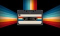 Retro musiccasette with retro colors eighties style Royalty Free Stock Photo