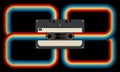 Retro musiccasette with retro colors eighties style Royalty Free Stock Photo