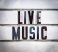 Retro Live Music Sign Royalty Free Stock Photo