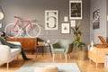 Retro living room with posters Royalty Free Stock Photo