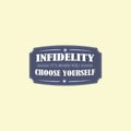 Retro logo about infidelity