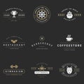 Retro logotypes vector set. Vintage graphics design elements Royalty Free Stock Photo