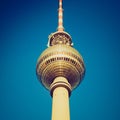 Retro look Berlin Fernsehturm Royalty Free Stock Photo