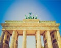 Retro look Brandenburger Tor, Berlin Royalty Free Stock Photo