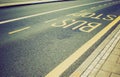 Retro look Bus stop sign Royalty Free Stock Photo