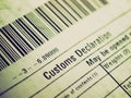 Retro look Customs declaration Royalty Free Stock Photo