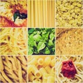 Retro look Italian food collage