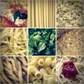 Retro look Italian food collage Royalty Free Stock Photo