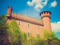 Retro look Medieval Castle Turin Royalty Free Stock Photo