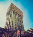 Retro look Torre Velasca, Milan Royalty Free Stock Photo